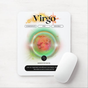 Modern Zodiac Sign Virgo Quote Earth Element Mouse Pad