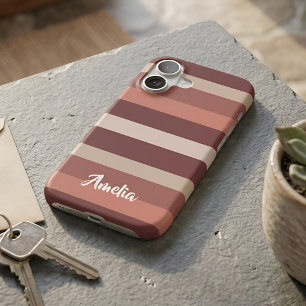 Moderna Linear   Antique Rose & Copper iPhone Case