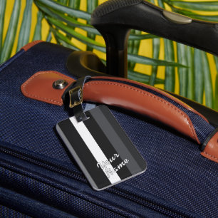 Moderna Linear   Carbon & Obsidian Luggage Tag