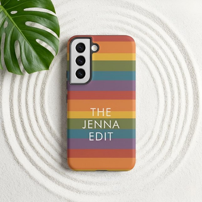 Moderna Linear | MCM Rainbow Custom Samsung Galaxy S22 Case (Styled Shot (Personalised))