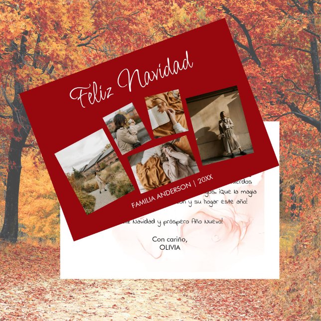 Moderna Postal Navideña con Collage de Fotos Holiday Card (Moderna Postal Navideña con Collage de Fotos)