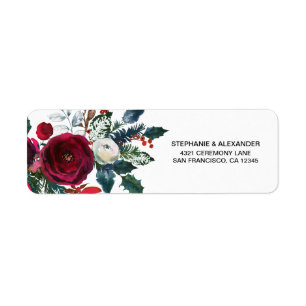 Moderne Burgundy Winter Flowers Wedding