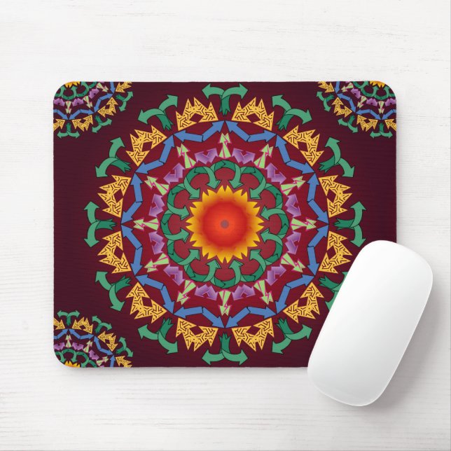 moderne chic arrows recycle floral mandala tile  mouse pad (With Mouse)