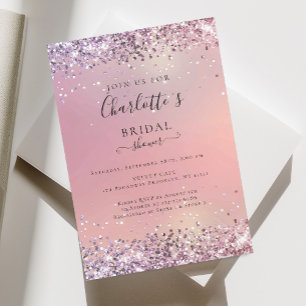Moderne Glitter Purple-Silver (Imitat) Bridal Invitation