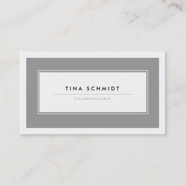 Moderne Grau Visitenkarten Business Card (Front)