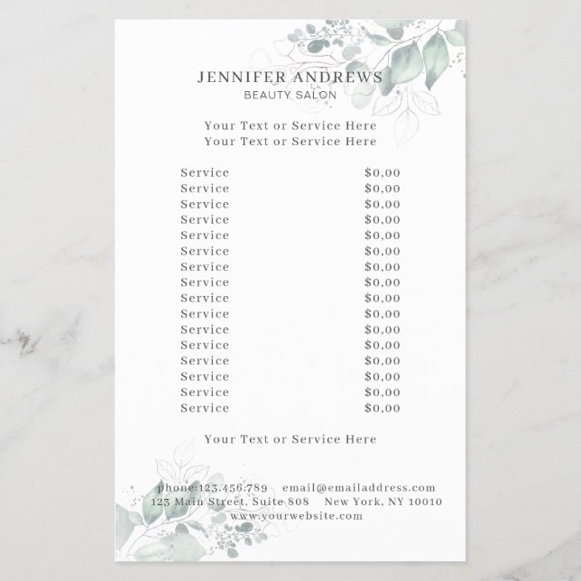 Moderne, Greenery Flyer (Back)