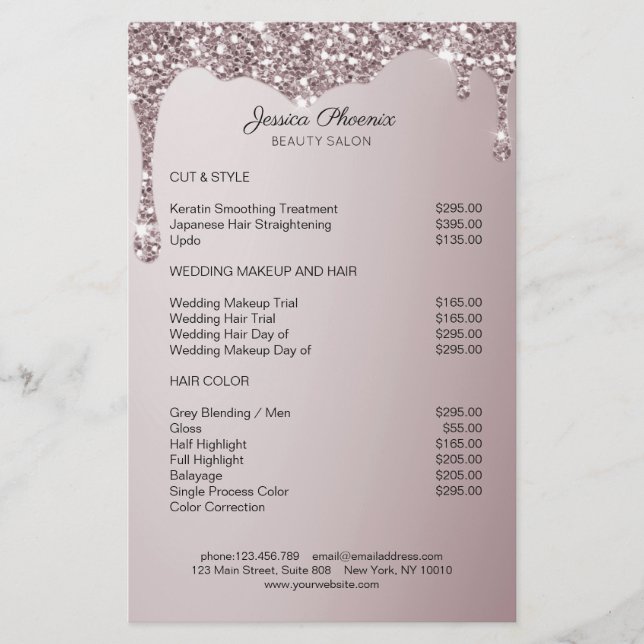 Moderner Glamor  Rose Gold Glitzer sinkt Flyer (Front)