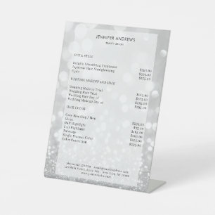 Moderner Glitter Salon Price Sockelschild Pedestal Sign