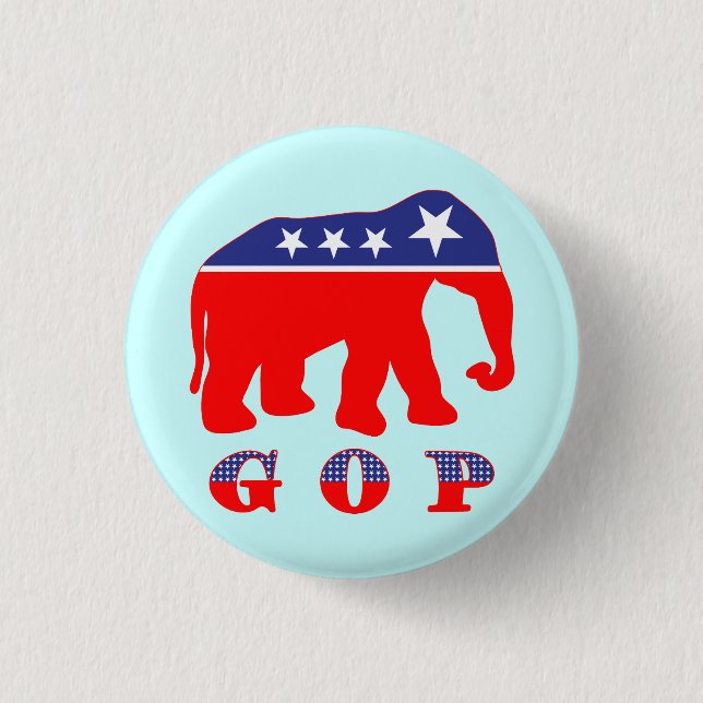 Modernised GOP Elephant 3 Cm Round Badge (Front)