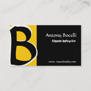 Modernist B Bold B Cool Golden Black Monogram Business Card