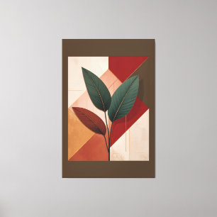 Modernist botanical geometric composition canvas print