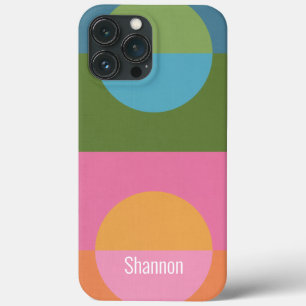 Modernist Colour Block 3 w/ Custom Name iPhone 13 Pro Max Case