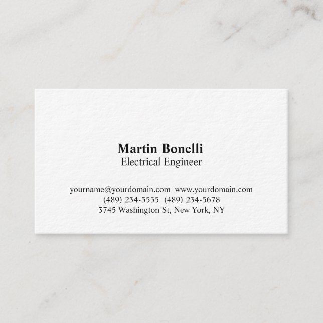 Modernist Electrical Engineer Business Card (Front)
