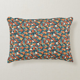 Modernist Facets Micro Prism Orange Teal Decorative Cushion