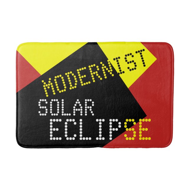 Modernist Solar Eclipse Funny customisable Bath Mat (Front)