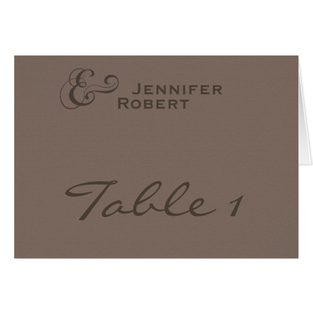 ModernTweed in Charcoal Table Number card (Front Horizontal)