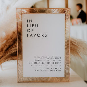 ModernWedding Reception In Lieu Of Favours Sign Invitation