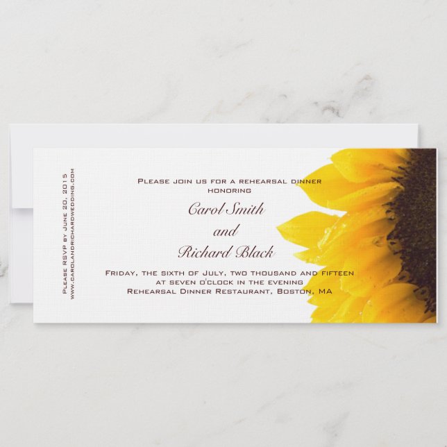 ModernYellow Sunflower Rehearsal Dinner Invitation (Front)
