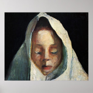 Modersohn-Becker - Child's Head With A White Cloth Poster