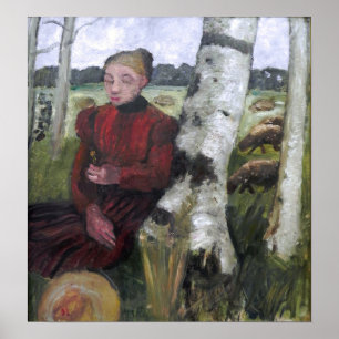 Modersohn-Becker - Girls At The Birch Tree, Flock  Poster