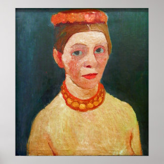Modersohn-Becker - Self Portrait With Red  Poster