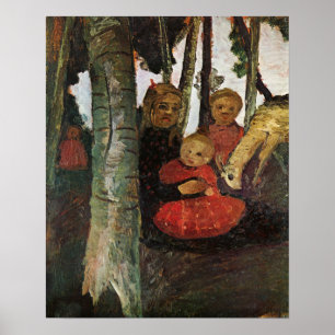 Modersohn-Becker - Three Children With Goat Poster