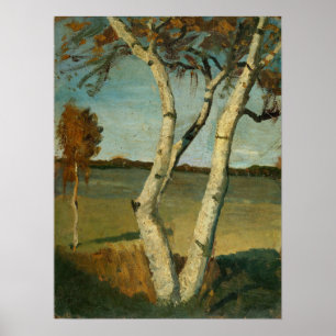 Modersohn-Becker - Two-Stemmed Birch And Landscape Poster