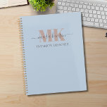 Modert Mocha Mousse Monogram Dusty Blue Planner<br><div class="desc">Modert Mocha Mousse Monogram,   Dusty Blue Planner</div>