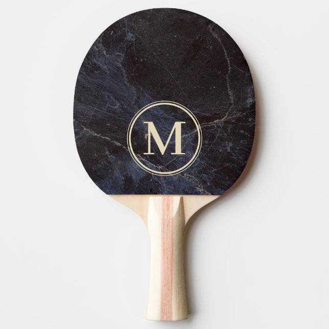 Modest Dark Stone Monogram Ping Pong Paddle (Front)