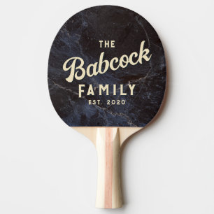 Modest Dark Stone Retro Family Name & Year Ping Pong Paddle