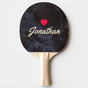 Modest Dark Stone Vintage Heart Signature Ping Pong Paddle