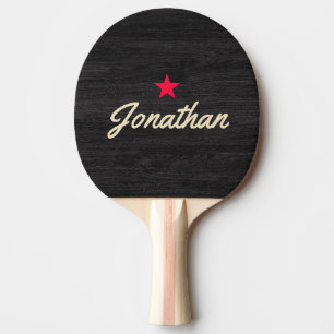 Modest Dark Wood Vintage Star Signature Ping Pong Paddle