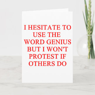 modest genius joke card