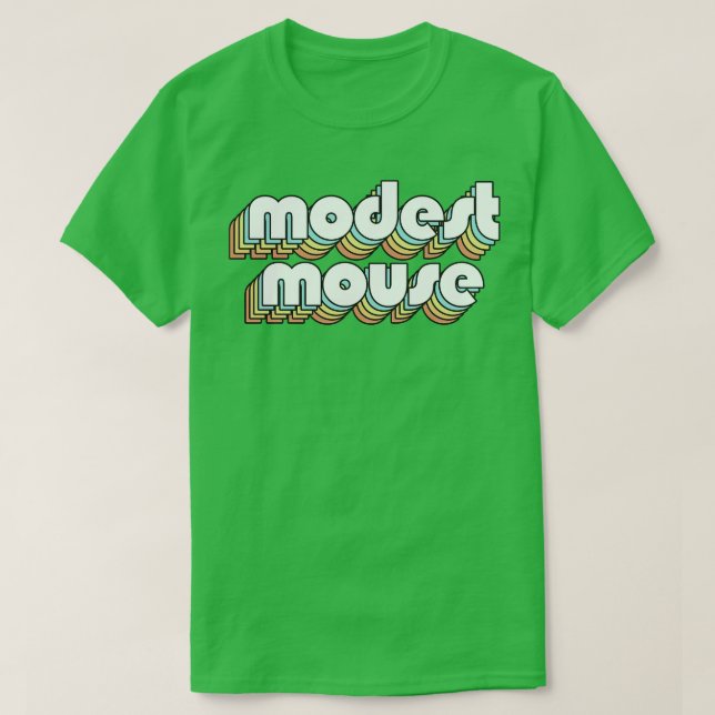Modest Mouse Retro Rainbow Typography Faded Style T-Shirt (Design Front)