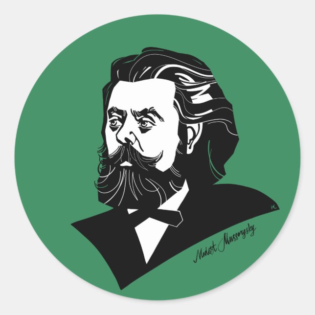 Modest Mussorgsky Classic Round Sticker (Front)