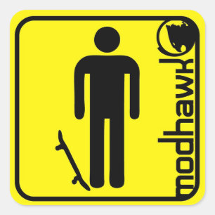 modhawk yellow square sticker