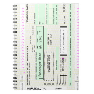 Modify this Airline Boarding Pass Spiral Notebook