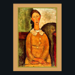 Modigliani - A Girl in a yellow dress Poster<br><div class="desc">A Girl in a Yellow Dress,  famous painting by Amadeo Modigliani</div>