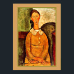 Modigliani - A Girl in a yellow dress Poster<br><div class="desc">A Girl in a Yellow Dress,  famous painting by Amadeo Modigliani</div>