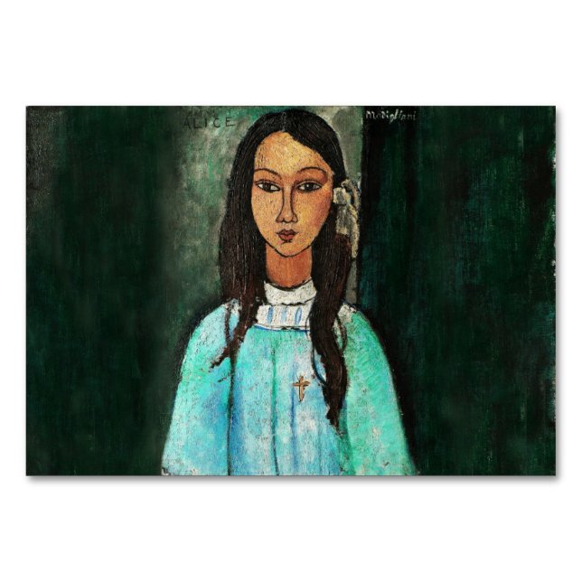 Modigliani Alice Vintage Fine Art Painting Table Number (Front)