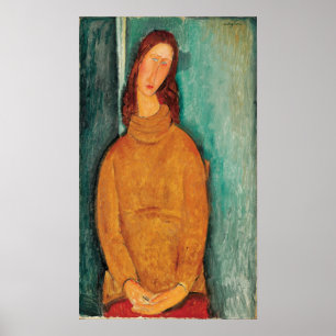 Modigliani - Jeanne Hebuterne In A Yellow Jumper Poster