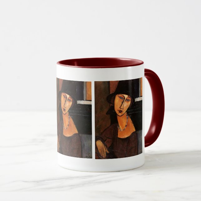 Modigliani - Jeanne Hebuterne w/Hat and Necklace Mug (Front Right)