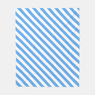 Modish Blue White Striped Template Decorative Fleece Blanket