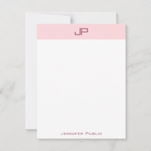 Modish Blush Pink Monogram Simple Template Trendy