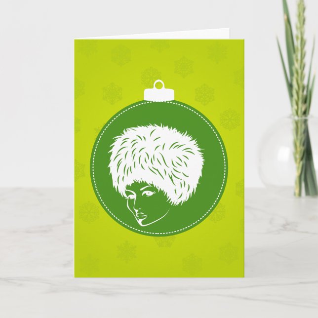 Modish Lime Christmas Holiday Card (Front)