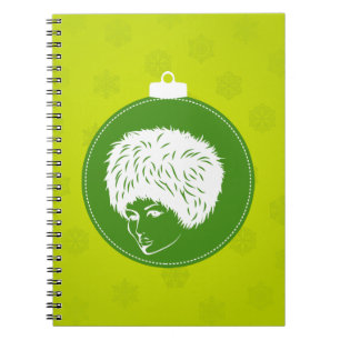 Modish Lime Christmas Spiral Notebook
