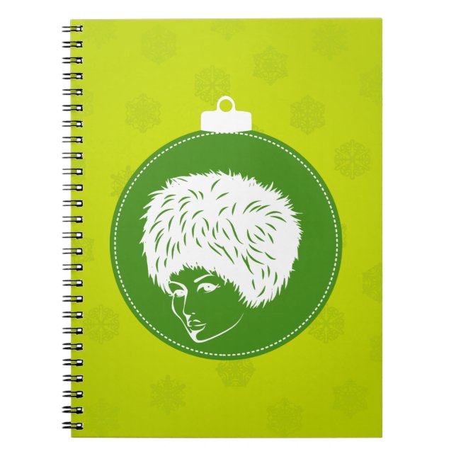 Modish Lime Christmas Spiral Notebook (Front)