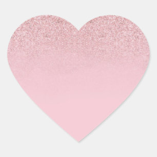 Modish Rose Gold Glitter Blank Elegant Template Heart Sticker