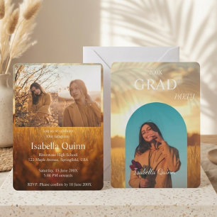 Modren Aesthetic Sunset Graduation Party Invitation