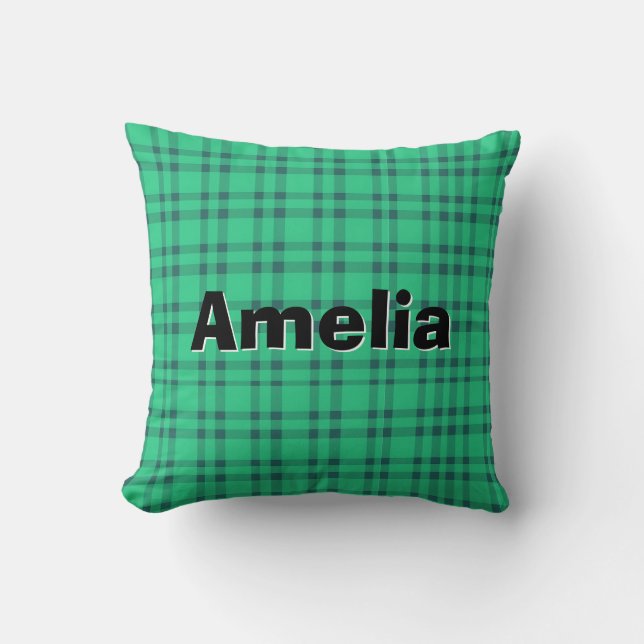 Modren elegant  Green check  Cushion (Front)